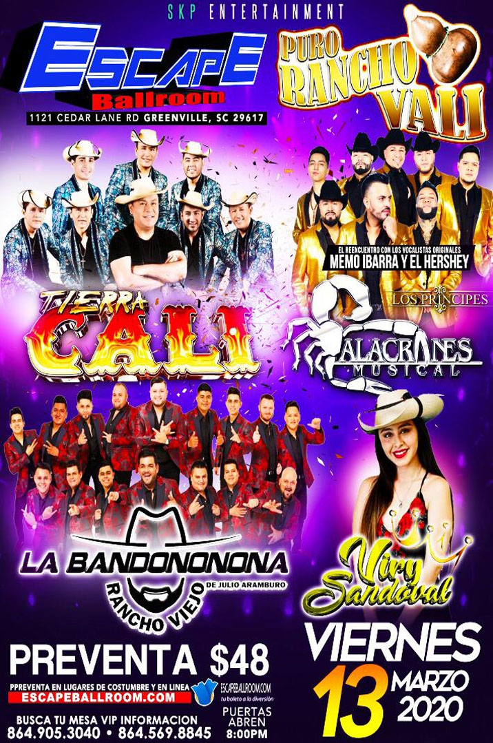 Tierra Cali, Alacranes Musical, Viry Sandoval y La Bandononona