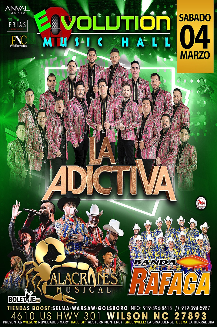 La Adictiva, Alacranes Musical y Banda Rafaga