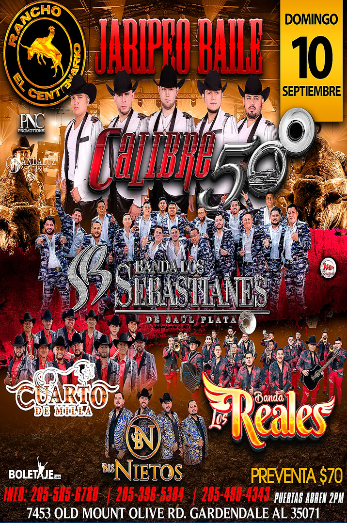 Calibre 50, Banda Los Sebastianes, Cuarto de Milla, Banda Los Reales y BisNietos