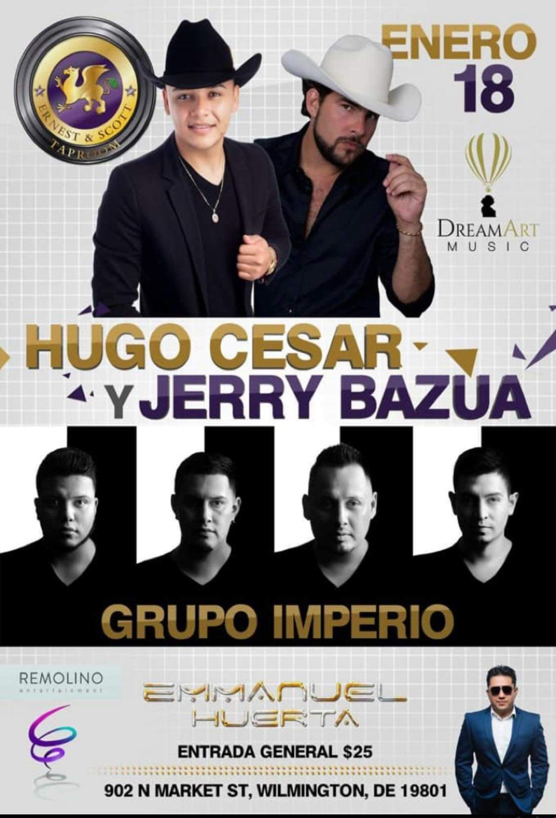 Hugo Cesar y Jerry Bazua con Grupo Imperio