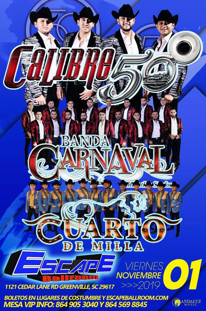 Calibre 50, Banda Carnaval y Cuarto de Milla